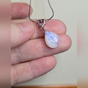 Moonstone Crystal and Sterling Silver Necklace